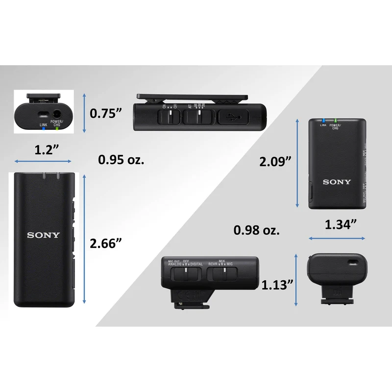 Sony ECM-W2BT Camera-Mount Digital Bluetooth Wireless Microphone System for Sony Cameras