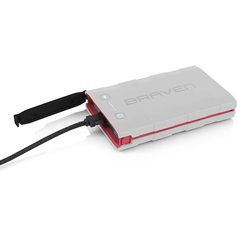 Braven BRV-Bank-6000 mAh Smart, Ultra-Rugged Portable Backup Battery-Gray/red