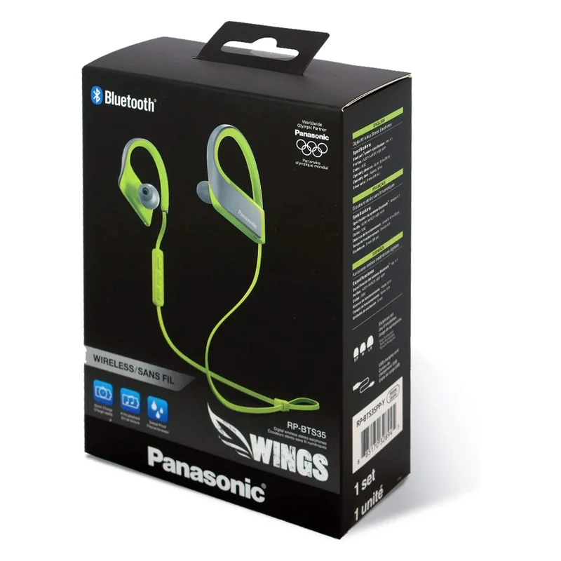 Panasonic WINGS Ultra-Light Wireless Bluetooth Sport Earphones - Yellow