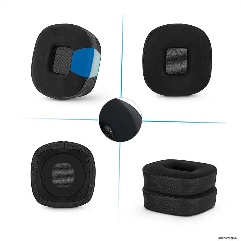 Coussinets d'oreille hybrides pour casque Marshall Major 3, gel froid, cuir PU et mousse à mémoire de forme plus épaisse pour un confort supplémentaire