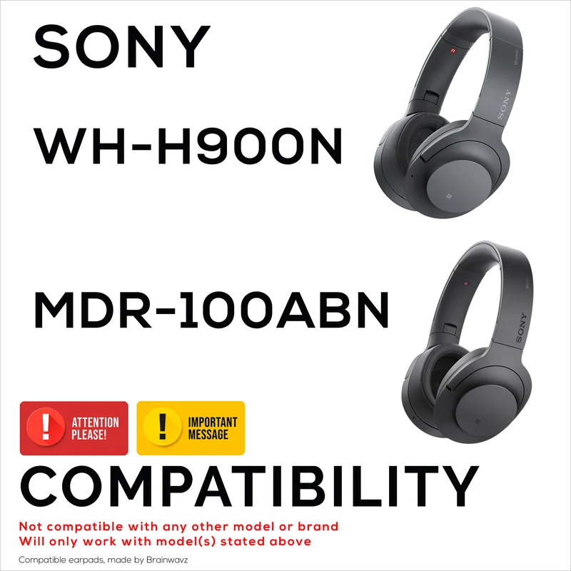 Coussinets de rechange pour écouteurs Sony WH-H900N et MDR-100ABN, cuir PU, mousse à mémoire de forme