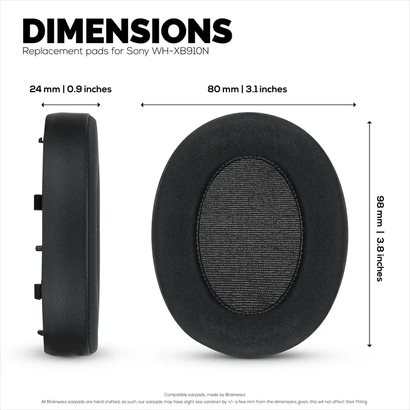Coussinets d'oreille hybrides pour casque Sony WH-XB910N, gel froid, tissu ultra doux, cuir PU et mousse à mémoire de forme plus épaisse