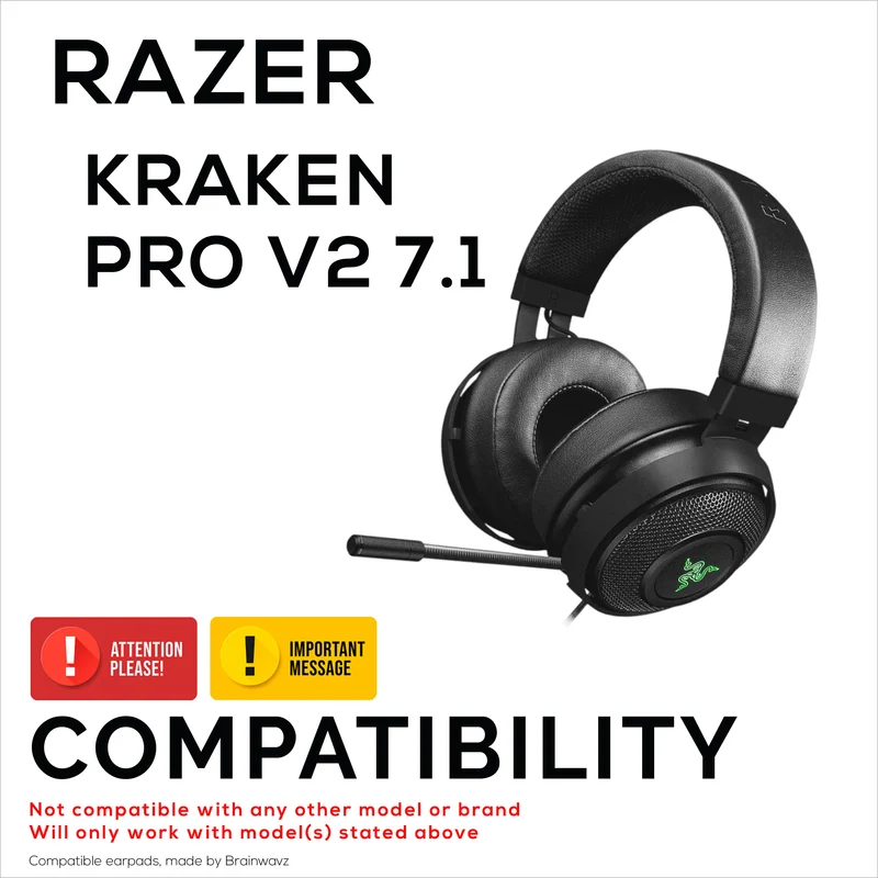 Coussinets d'oreille hybrides pour casque Razer Kraken PRO V2 7.1, gel froid, cuir PU et mousse à mémoire de forme plus épaisse
