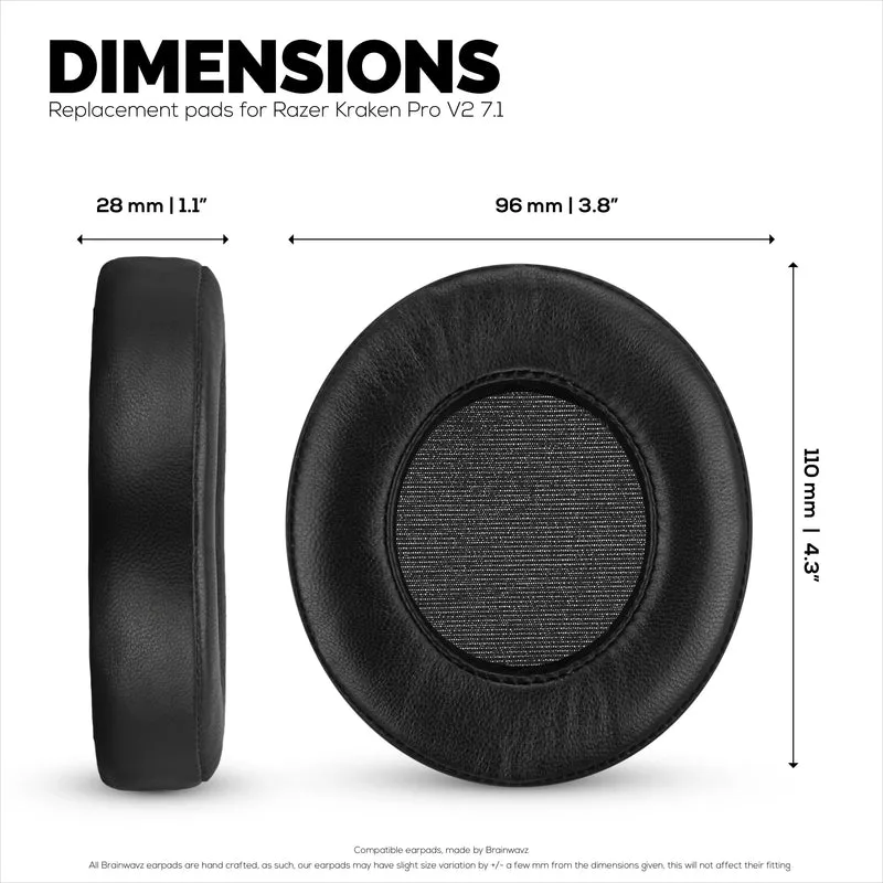 Coussinets d'oreille en peau de mouton pour casque Razer Kraken PRO V2 7.1, cuir véritable souple, mousse à mémoire de forme