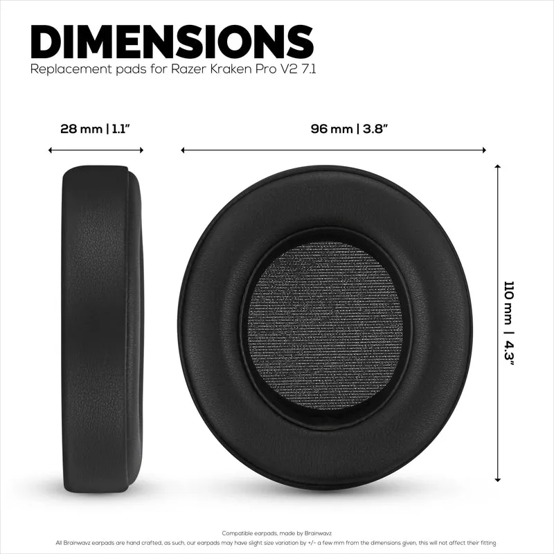 Coussinets d'oreille en cuir PU pour casque de jeu Razer Kraken PRO V2 7.1, cuir PU, mousse à mémoire de forme