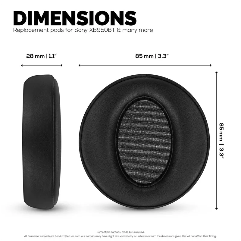 Coussinets de rechange pour écouteurs Sony MDR-XB950BT, XB950N1, XB950B1, XB950AP et XB950/H, cuir PU, mousse à mémoire de forme