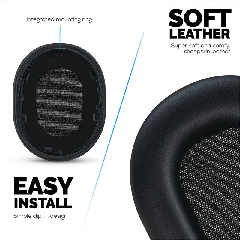 Coussinets d'oreille en peau de mouton pour casque Sony WH-1000XM5, cuir véritable souple, mousse à mémoire de forme, confort supplémentaire, coussinets d'oreille durables et durables