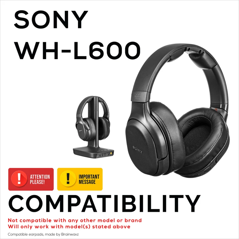 Coussinets d'oreille de remplacement pour casque Sony WH-L600, cuir PU, mousse à mémoire de forme pour plus de confort