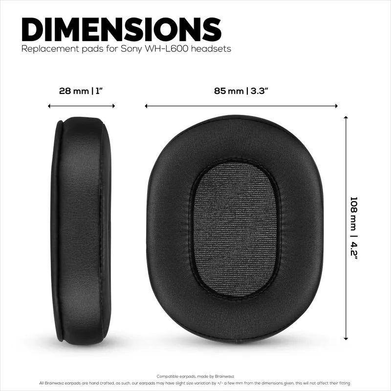 Coussinets d'oreille de remplacement pour casque Sony WH-L600, cuir PU, mousse à mémoire de forme pour plus de confort