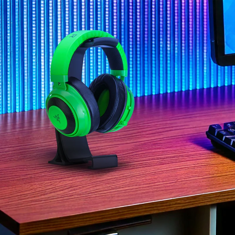 Support de casque de bureau - Support incurvé avec base antidérapante et gestion des câbles - Compatible avec SteelSeries, Sennheiser, Razer, Bose, Sony et plus