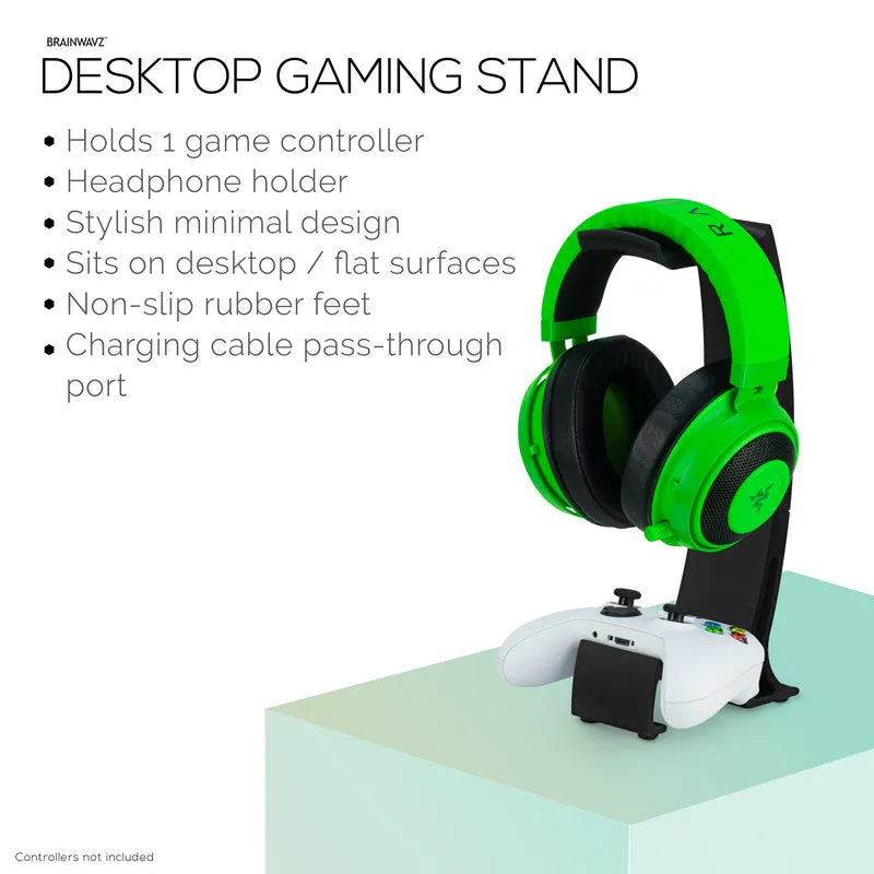 Support pour casque et manette de jeu – Support élégant pour casque et manette de jeu pour Xbox, PlayStation, Nintendo, Legacy, Retro et plus