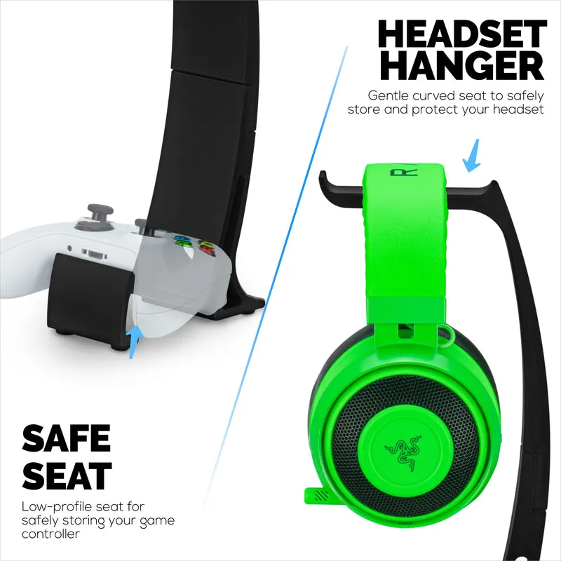 Support pour casque et manette de jeu – Support élégant pour casque et manette de jeu pour Xbox, PlayStation, Nintendo, Legacy, Retro et plus