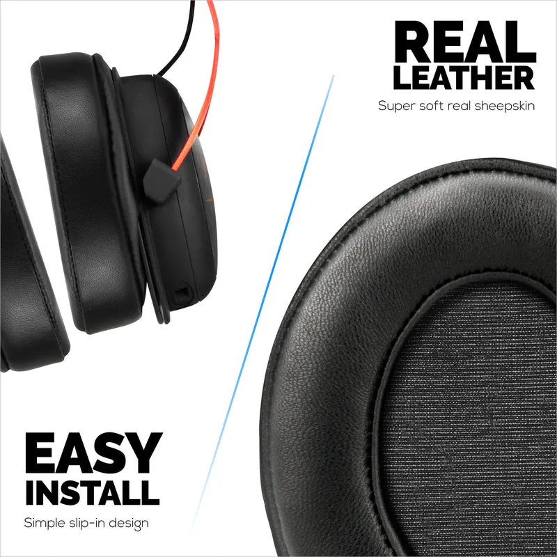 Coussinets d'oreille en gel en peau de mouton pour casques HyperX Cloud 1, 2 Wireless, Core, Flight S, Alpha S et plus, cuir souple, gel rafraîchissant, confort supplémentaire, durable et longue durée de vie