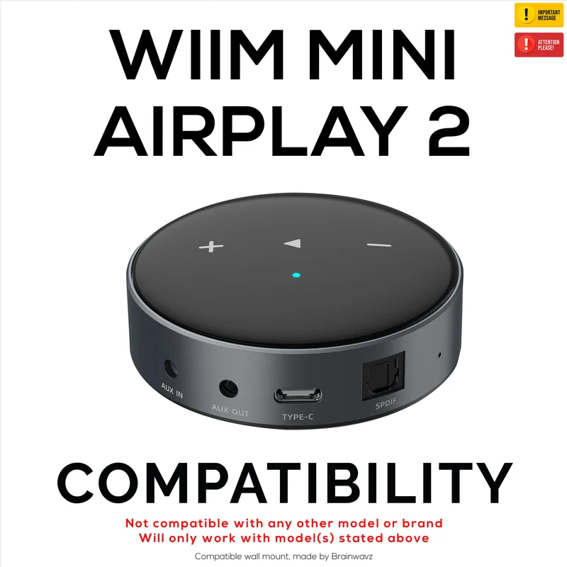 Support adhésif mural et sous bureau pour WiiM Mini AirPlay 2, ruban adhésif VHB résistant, support facile à installer