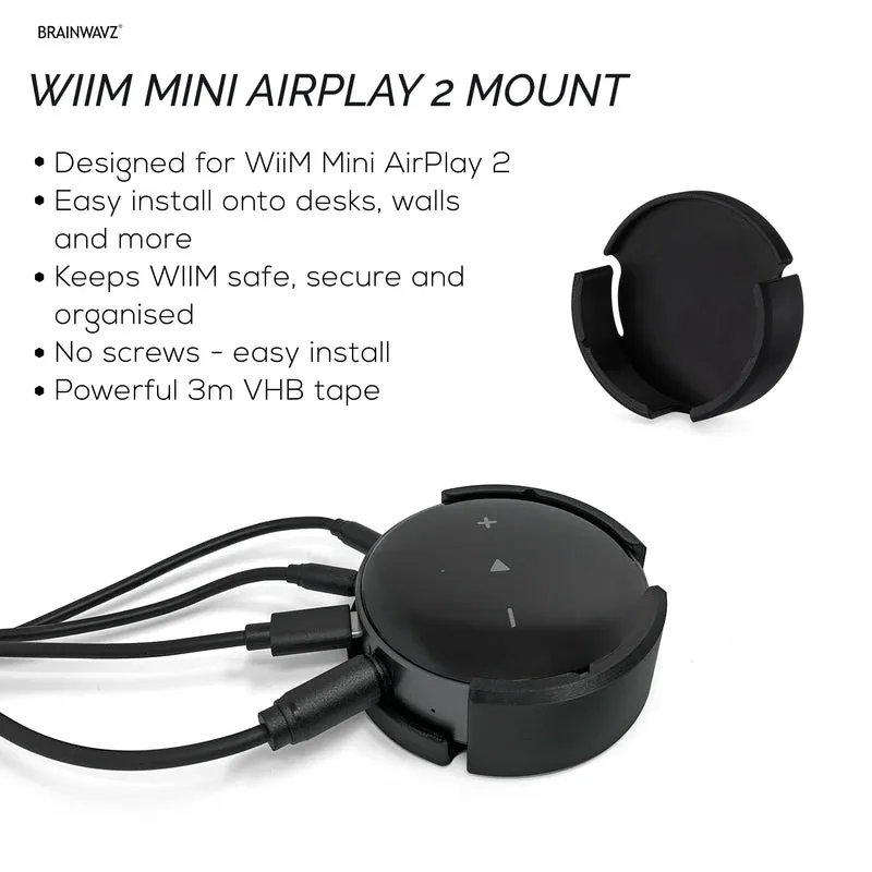 Support adhésif mural et sous bureau pour WiiM Mini AirPlay 2, ruban adhésif VHB résistant, support facile à installer