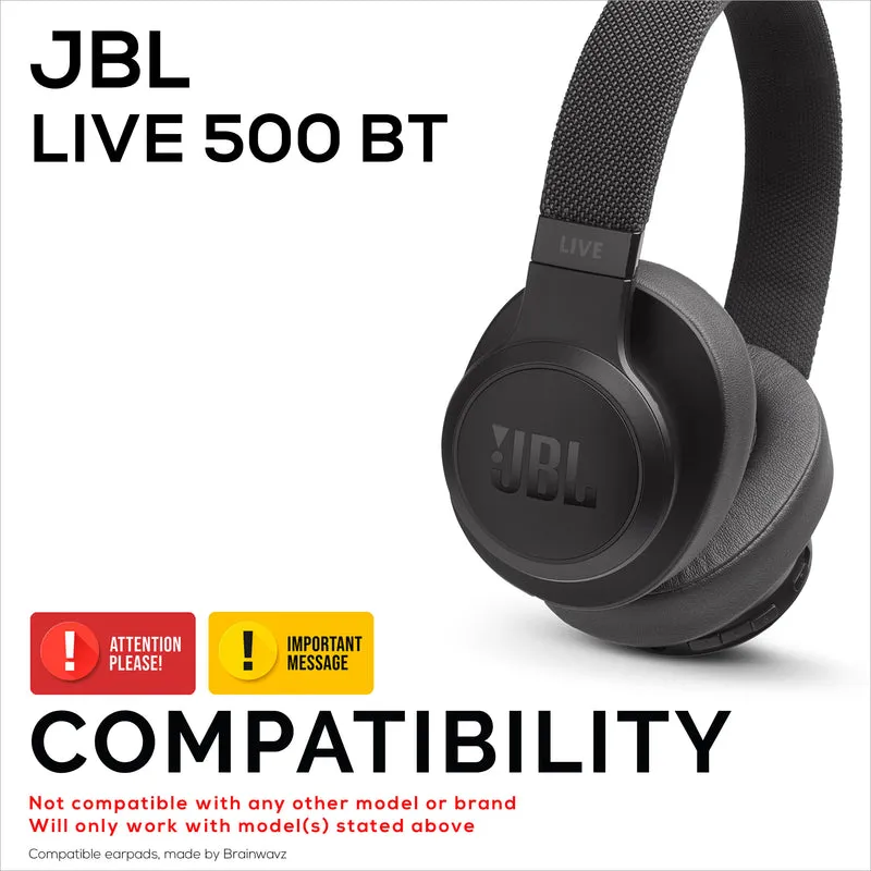 Coussinets d'oreille de remplacement pour casque JBL 500BT - Coussin d'oreille en cuir PU et mousse à mémoire de forme
