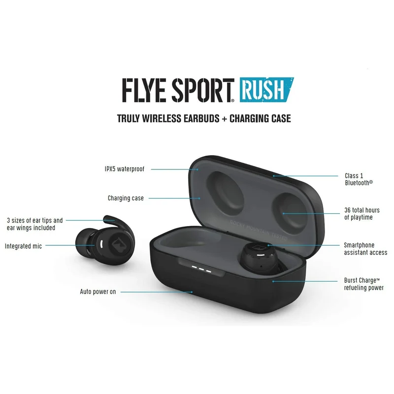 Braven Flye Rush In Ear Bluetooth Earbuds - White