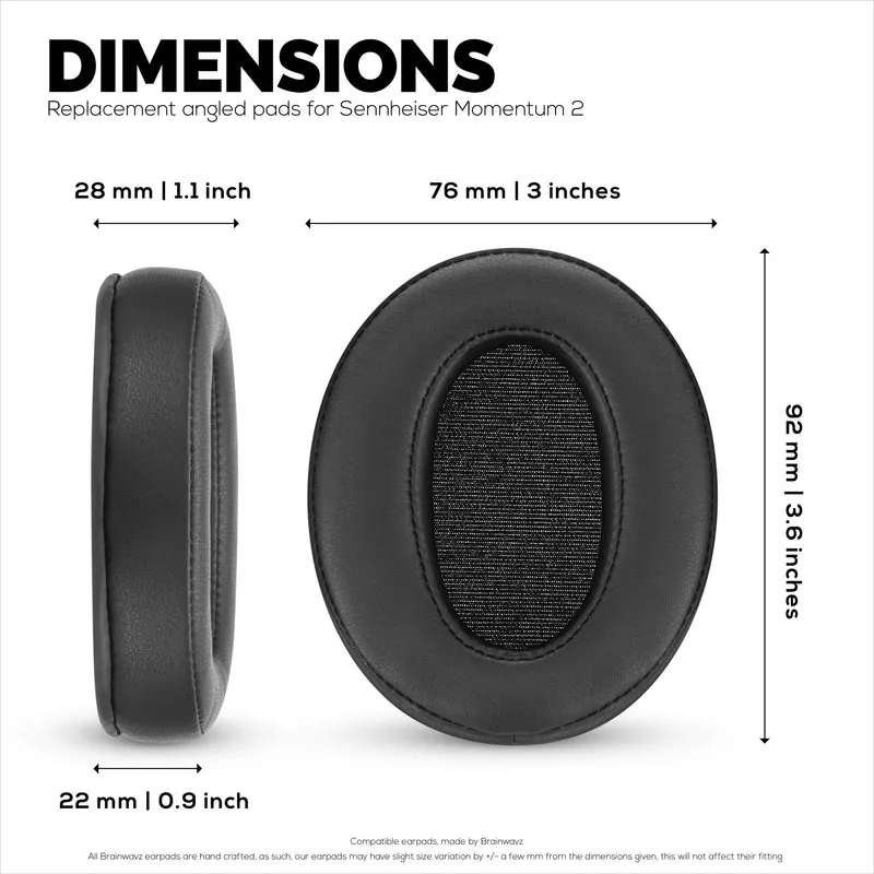 Coussinets de rechange pour casque SENNHEISER Momentum 2 - Cuir PU souple et mousse à mémoire de forme