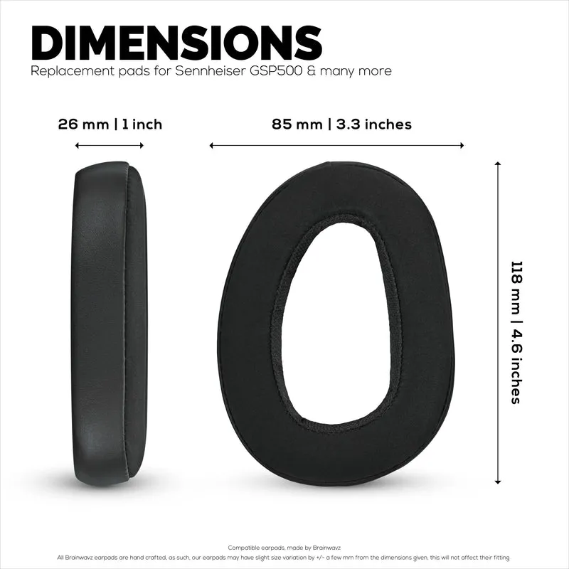 Coussinets de rechange pour écouteurs Sennheiser GSP500, GSP550, GSP600 et GSP670 - Cuir PU et mousse à mémoire de forme