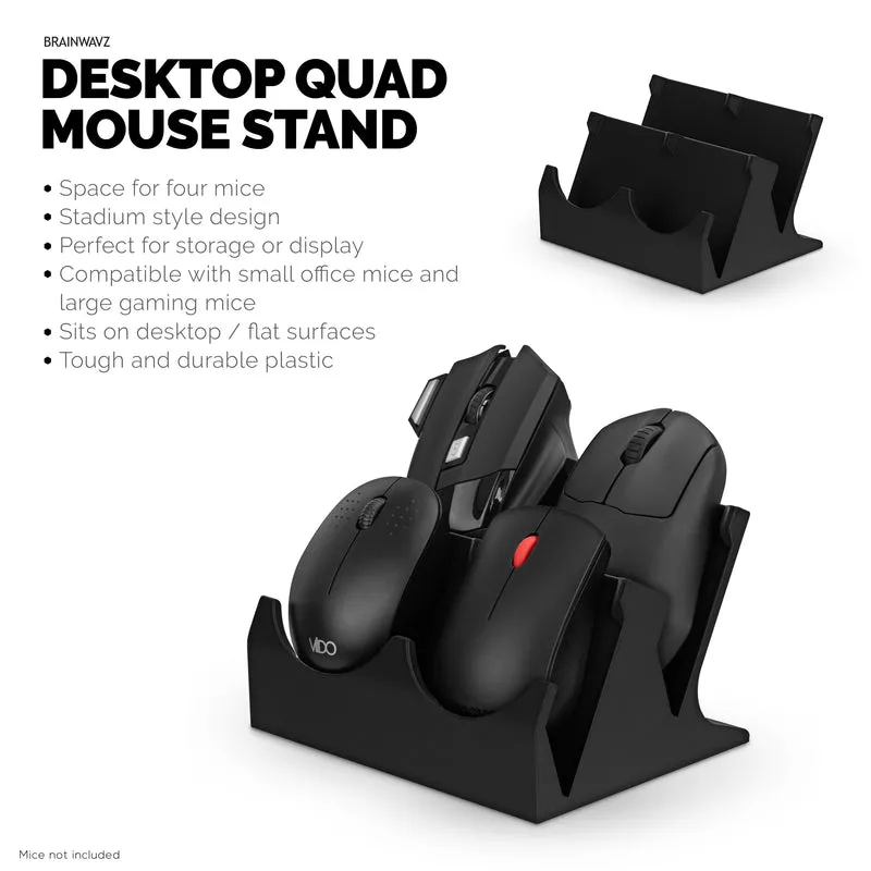Support de souris pour PC de bureau Quad pour souris de jeu et de bureau de Logitech, Razer, Corsair et plus