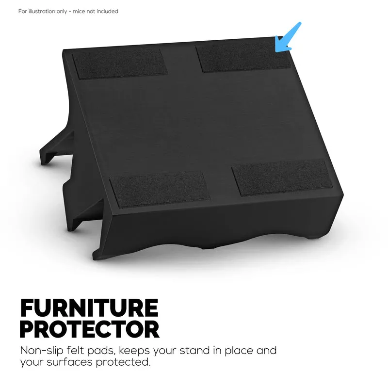 Support de souris pour PC de bureau Quad pour souris de jeu et de bureau de Logitech, Razer, Corsair et plus