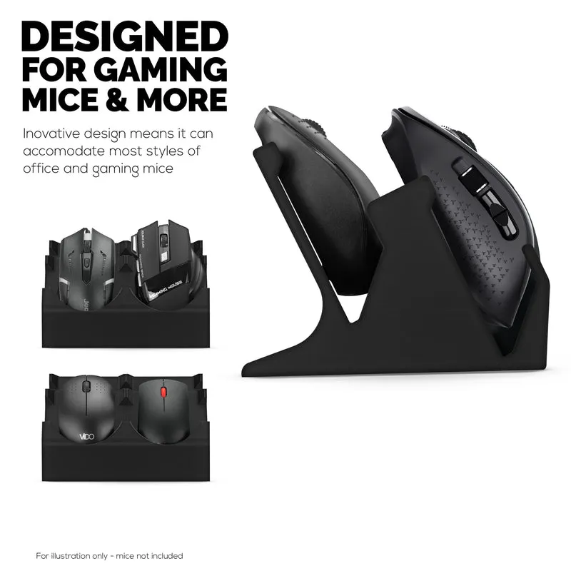 Support de souris pour PC de bureau Quad pour souris de jeu et de bureau de Logitech, Razer, Corsair et plus