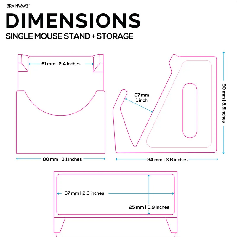 Support de souris pour PC de bureau avec porte-stylo fixe, pour souris de jeu et de bureau de Logitech, Razer, Corsair et plus