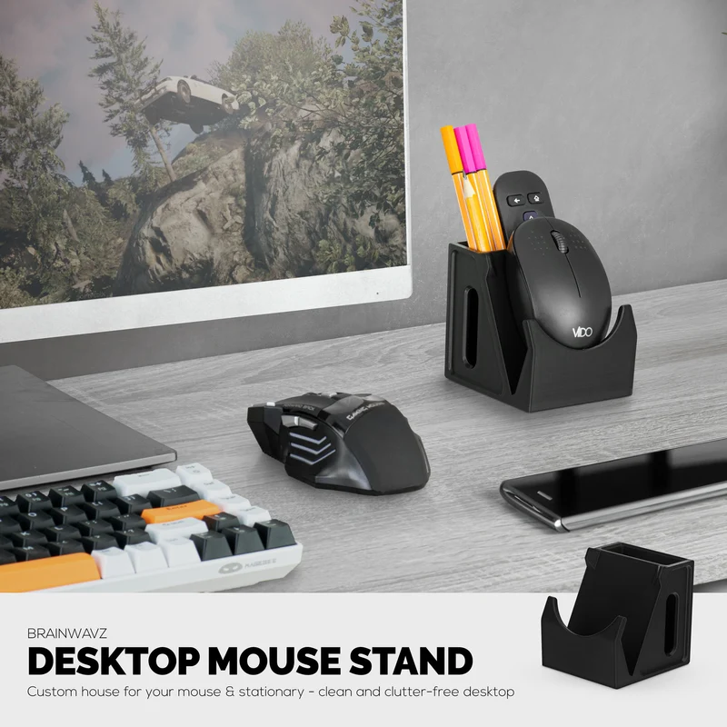 Support de souris pour PC de bureau avec porte-stylo fixe, pour souris de jeu et de bureau de Logitech, Razer, Corsair et plus
