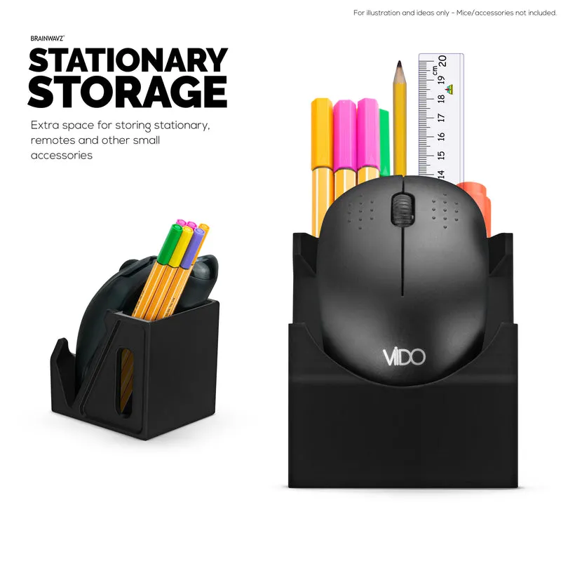 Support de souris pour PC de bureau avec porte-stylo fixe, pour souris de jeu et de bureau de Logitech, Razer, Corsair et plus