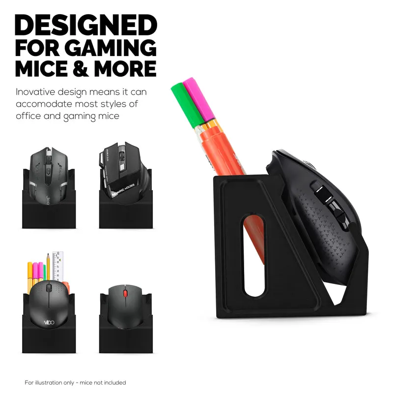 Support de souris pour PC de bureau avec porte-stylo fixe, pour souris de jeu et de bureau de Logitech, Razer, Corsair et plus