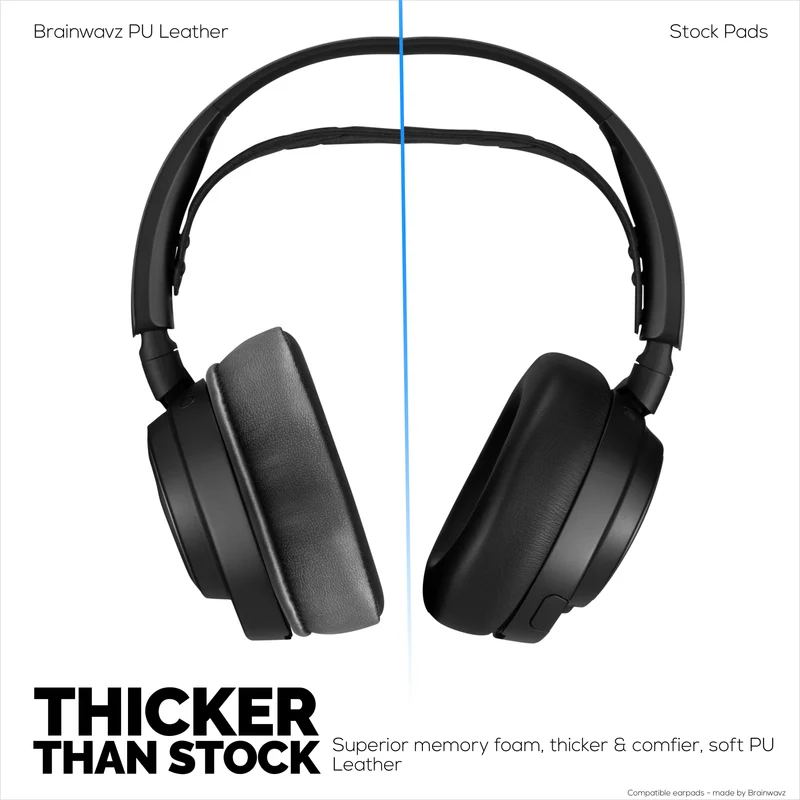 Coussinets d'oreille épais et améliorés pour casques Steelseries Arctis Nova Pro Wireless, Nova Pro Omni et Nova Elite - Mousse à mémoire de forme et cuir PU