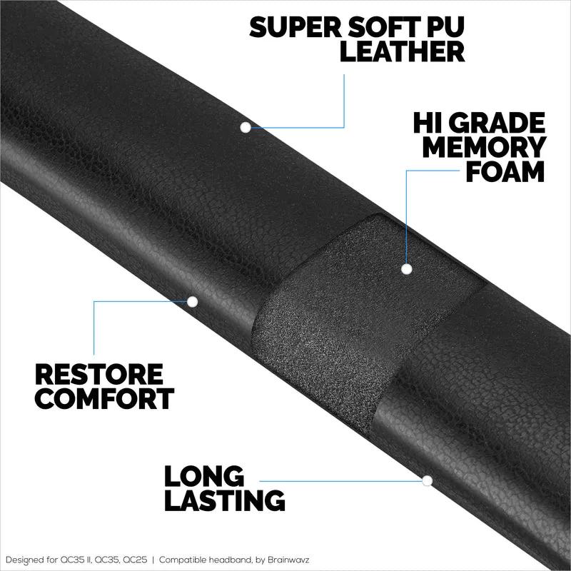 Bandeau de remplacement pour écouteurs Bose QuietComfort QC25, QC35, QC35II et QC35II - Cuir PU souple et mousse