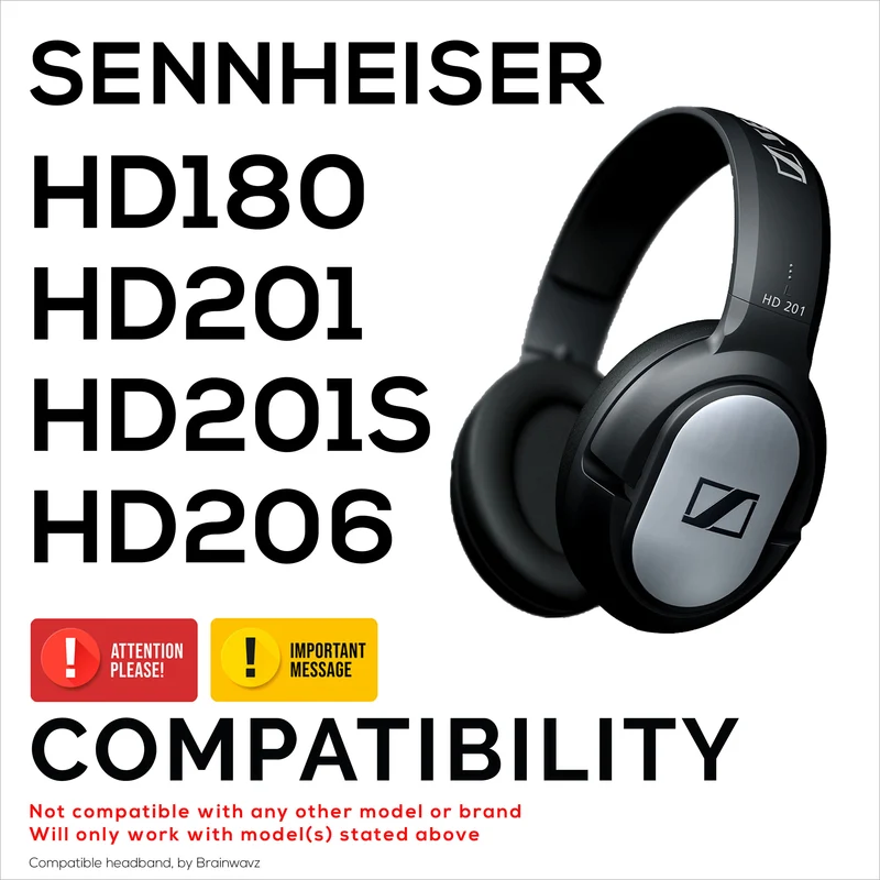 Bandeau de remplacement pour écouteurs SENNHEISER HD201, HD180, HD201S et HD206 - Coussin en cuir et mousse
