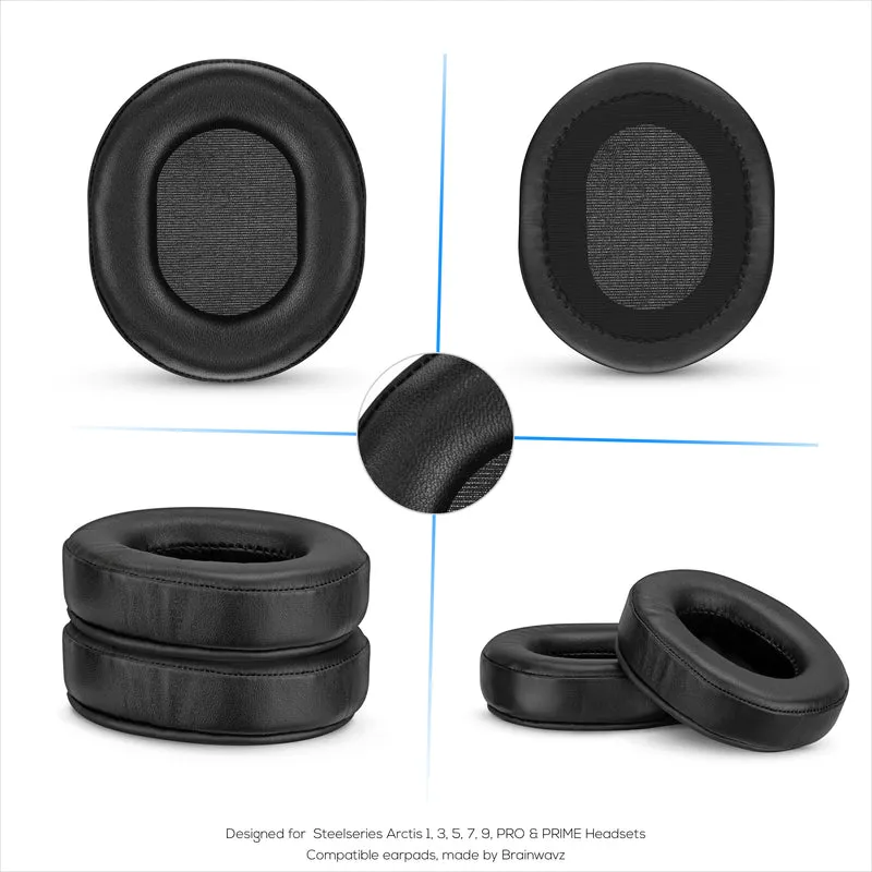 Coussinets en peau de mouton pour casques Steelseries Arctis 1, 3, 5, 7, 9, PRO et PRIME, cuir véritable avec mousse à mémoire de forme