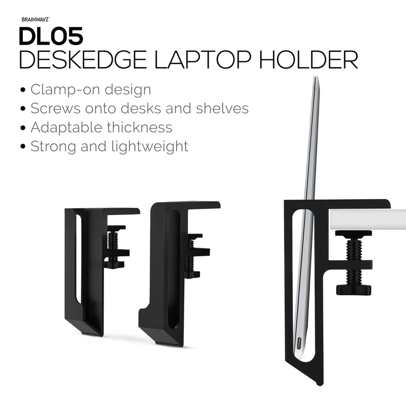 Support pour ordinateur portable pour côté du bureau, 1.2" / 31 mm, largeur réglable, idéal pour les MacBook, Surface, claviers, commutateurs, tablettes et plus encore