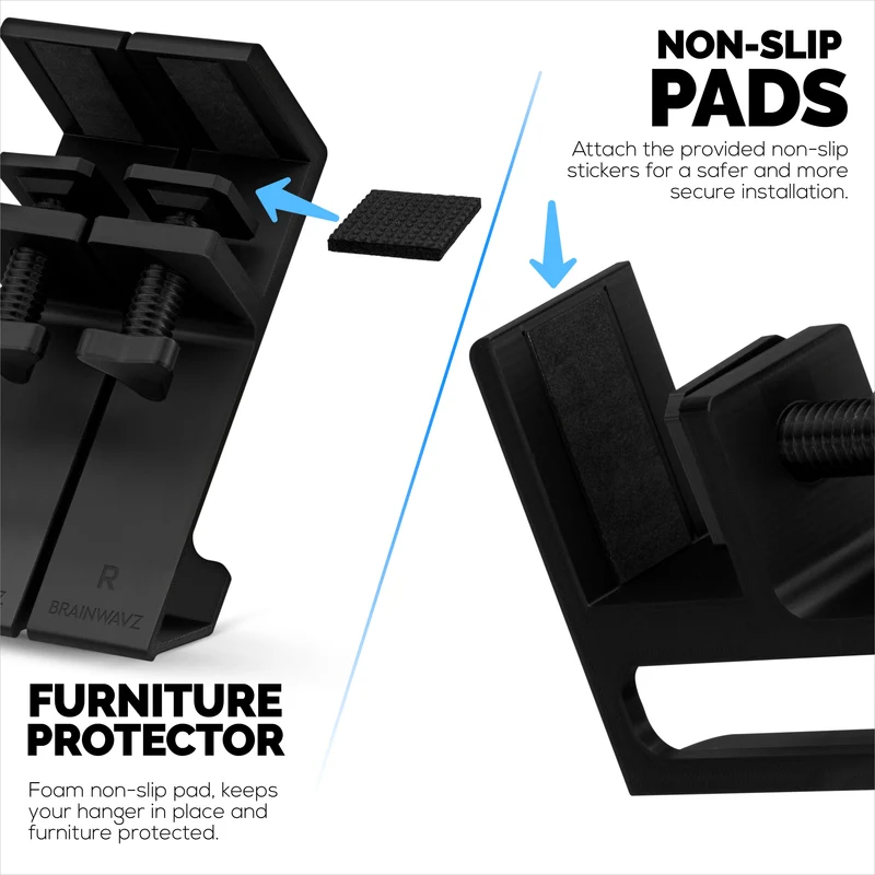 Support pour ordinateur portable pour côté du bureau, 1.2" / 31 mm, largeur réglable, idéal pour les MacBook, Surface, claviers, commutateurs, tablettes et plus encore