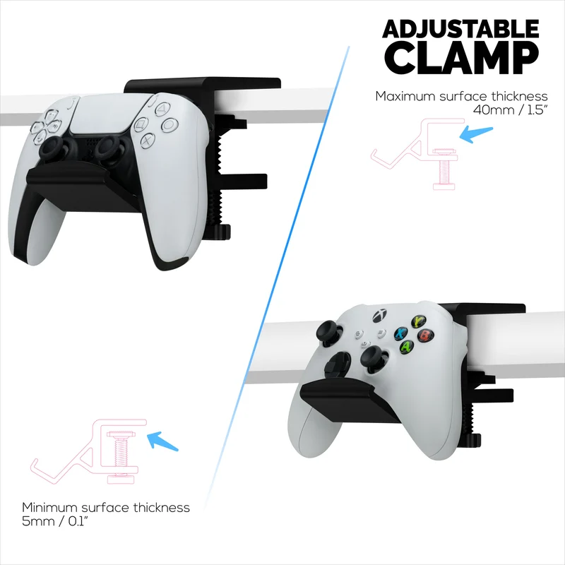 Support de contrôleur de jeu de bureau avec pince réglable, conception universelle pour XBOX, PS5, PS4, PC, Steelseries, Steam