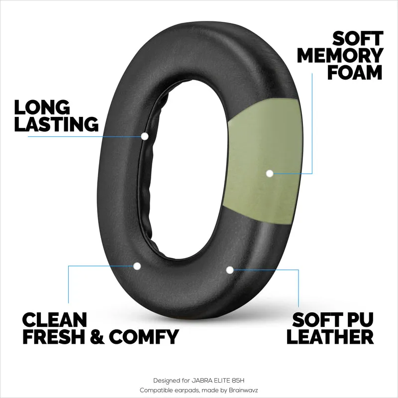 Oreillettes de remplacement pour écouteurs sans fil Jabra Elite 85H - Cuir PU souple et mousse à mémoire de forme