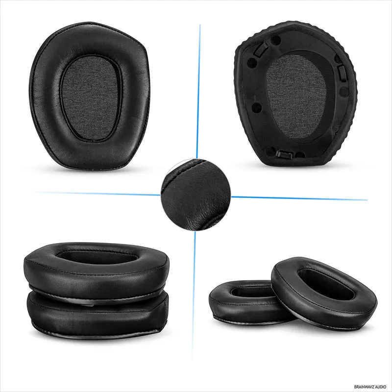 Oreillettes en peau de mouton pour écouteurs SENNHEISER RS165, RS175, RS185 et RS195 - Coussinets d'oreille en cuir véritable souple de haute qualité et mousse à mémoire de forme, HDR165, HDR175, HDR185, HDR195