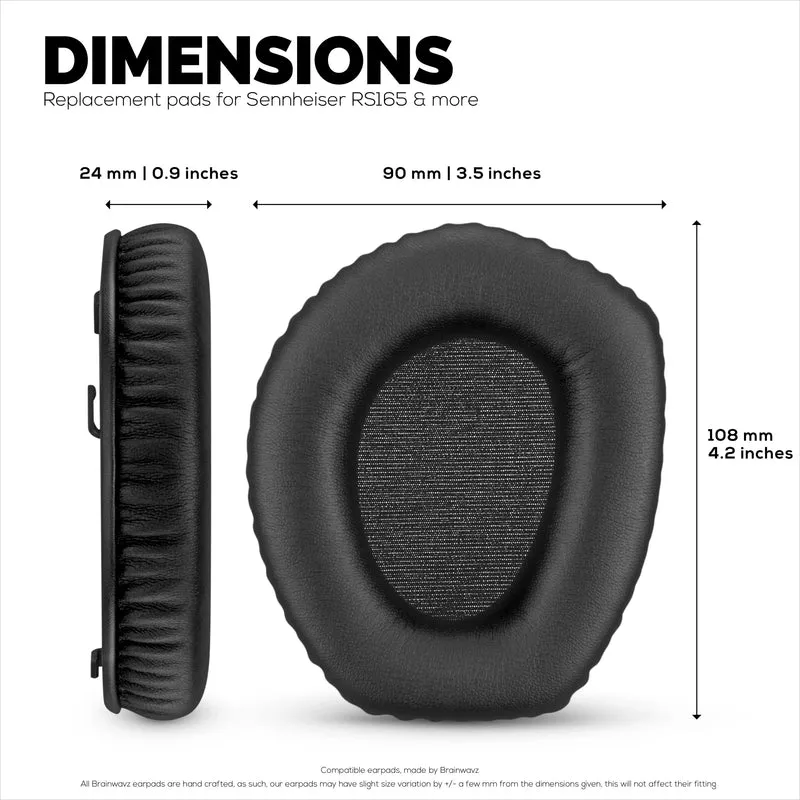 Oreillettes de remplacement pour écouteurs SENNHEISER RS165, RS175, RS185 et RS195-cuir PU souple et mousse souple
