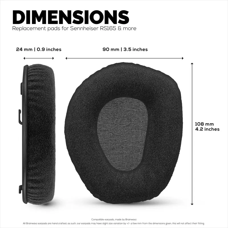 Oreillettes en velours pour écouteurs SENNHEISER RS165, RS175, RS185 et RS195 - Coussinets d'oreille en mousse souple, HDR165, HDR175, HDR185, HDR195