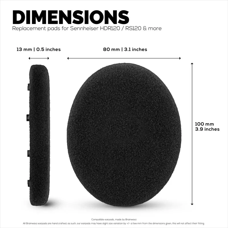 Oreillettes en velours pour écouteurs SENNHEISER RS120, RS110, RS115, RS117, RS119 - Coussinets d'oreille en mousse souple - HDR 120, HDR100, HDR110, HDR117, HDR119