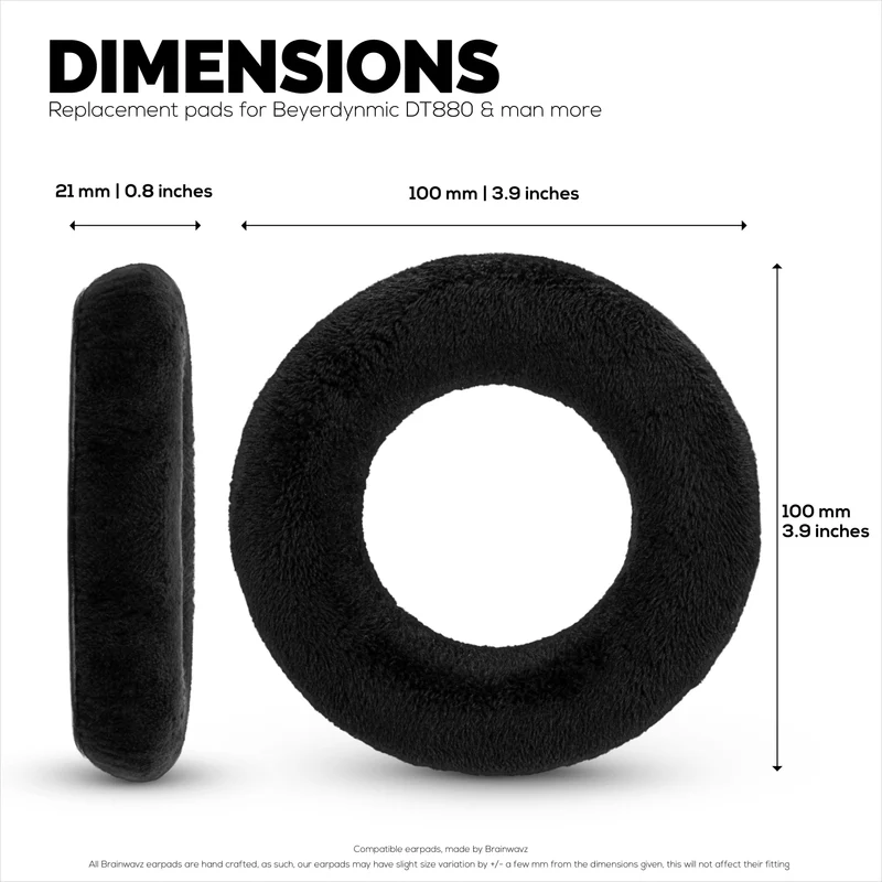 Coussinets en velours pour les séries BEYERDYNAMIC DT880, DT531, DT690, DT811, DT880, DT911, DT931 et DT990