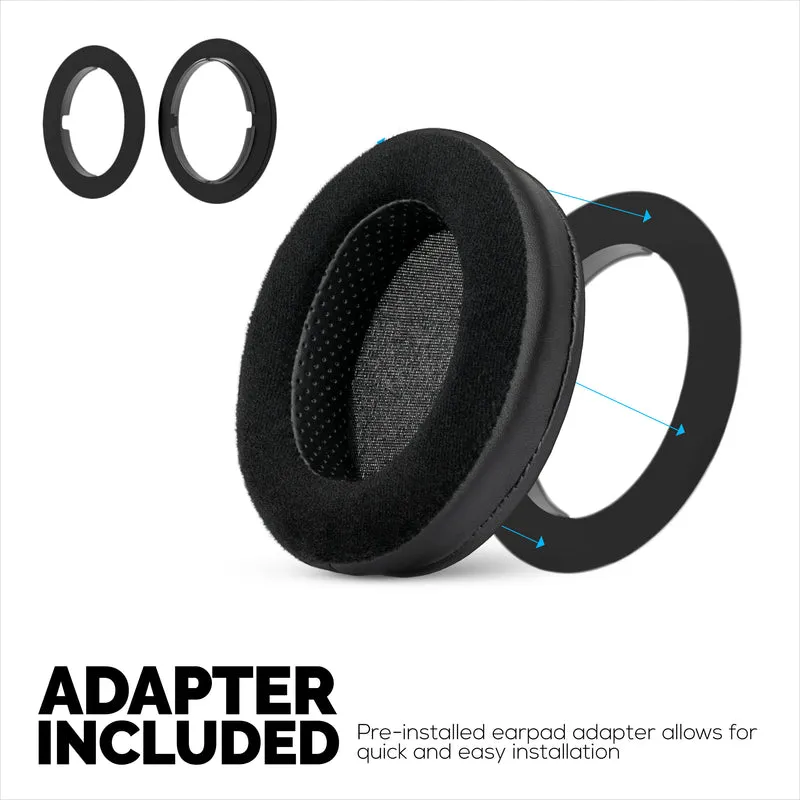 Coussinets hybrides épais pour écouteurs Sennheiser HD600, HD650, HD660S, HD525, HD535, HD545 et Massdrop HD58X, HD6XX – Mousse à mémoire de forme avec matériau hybride en velours et cuir PU