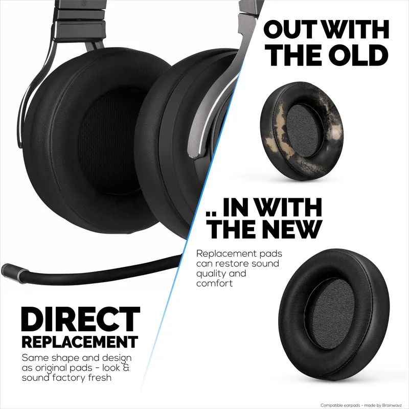 Oreillettes de remplacement pour casque de jeu Corsair Virtuoso RGB (sans fil/XT/SE), cuir PU souple et confort supplémentaire