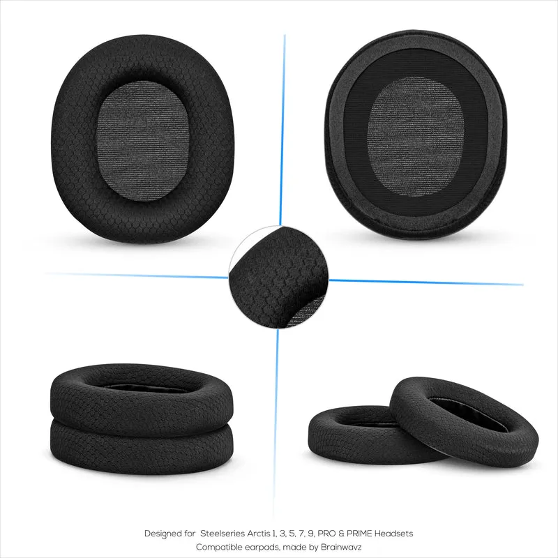 Oreillettes de remplacement pour casques Steelseries Arctis 1, 3, 5, 7, 9, PRO et PRIME, tissu doux et respirant, confort supplémentaire