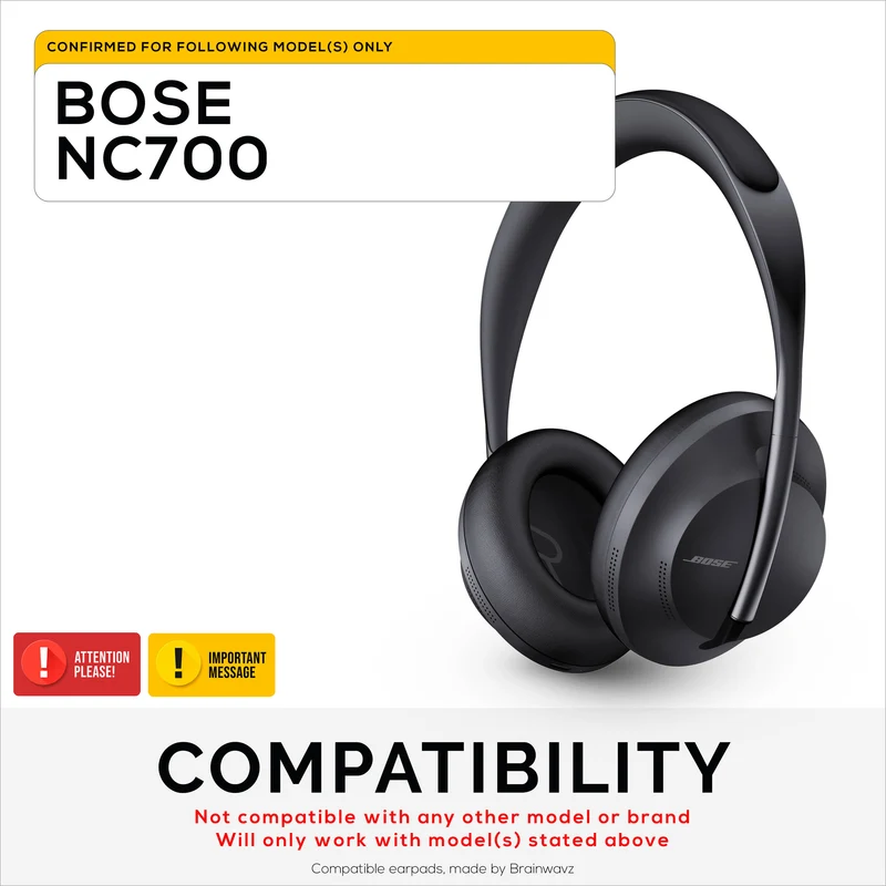 Oreillettes de remplacement pour écouteurs sans fil Bose NC700, cuir PU souple