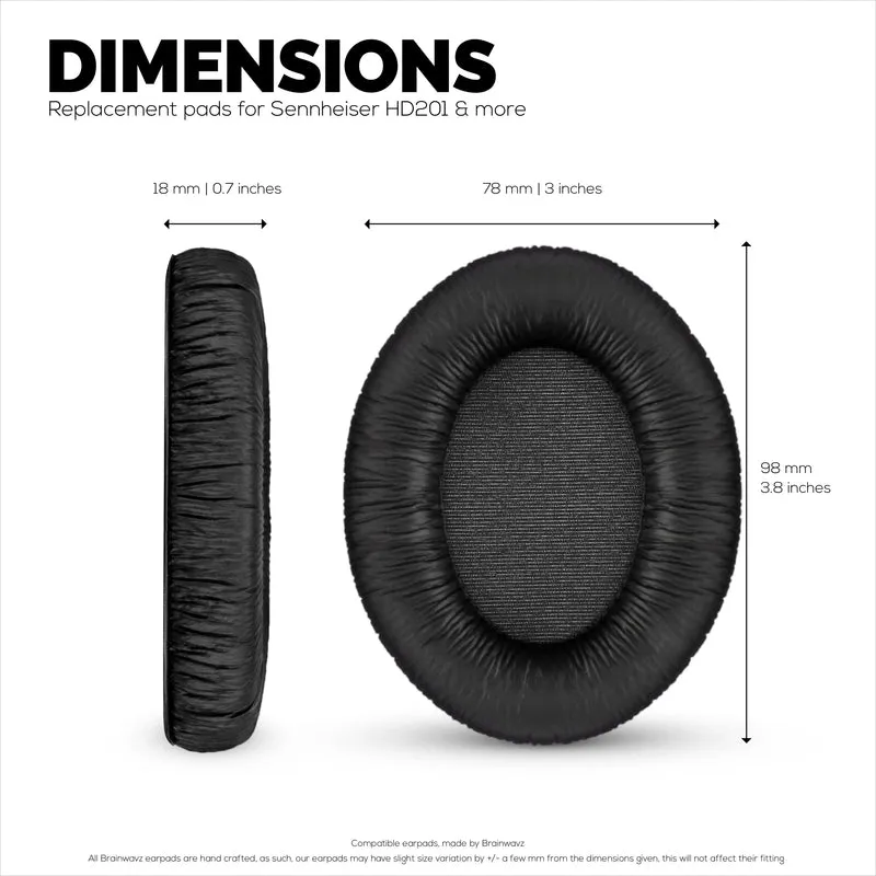 Oreillettes de remplacement pour écouteurs Sennheiser HD201 HD201S HD180 HD418 HD419 HD421 HD428 HD429 HD438 HD439 HD448 HD449