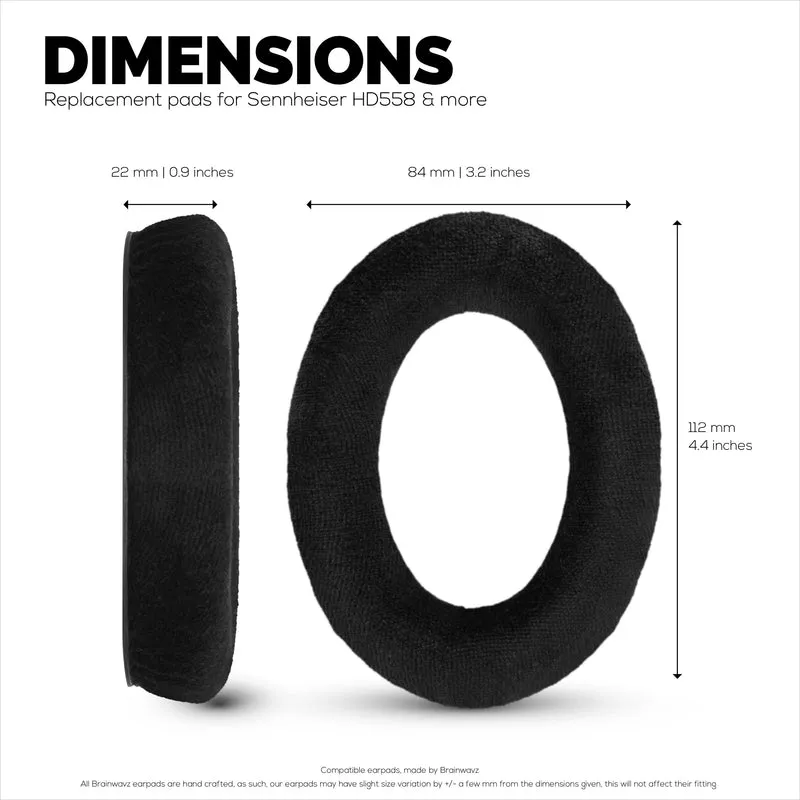 Oreillettes de remplacement pour Sennheiser HD598 (CS/SE/SR), HD599, HD558, HD518, HD595, HD569, HD579, HD560S, HD555, HD515, HD559, velours noir
