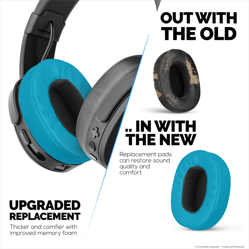 Coussinets de rechange pour Skullcandy Crusher Wireless, Hesh 3/ANC/EVO, Venue ANC et plus – Mousse extra confortable, durabilité et isolation phonique